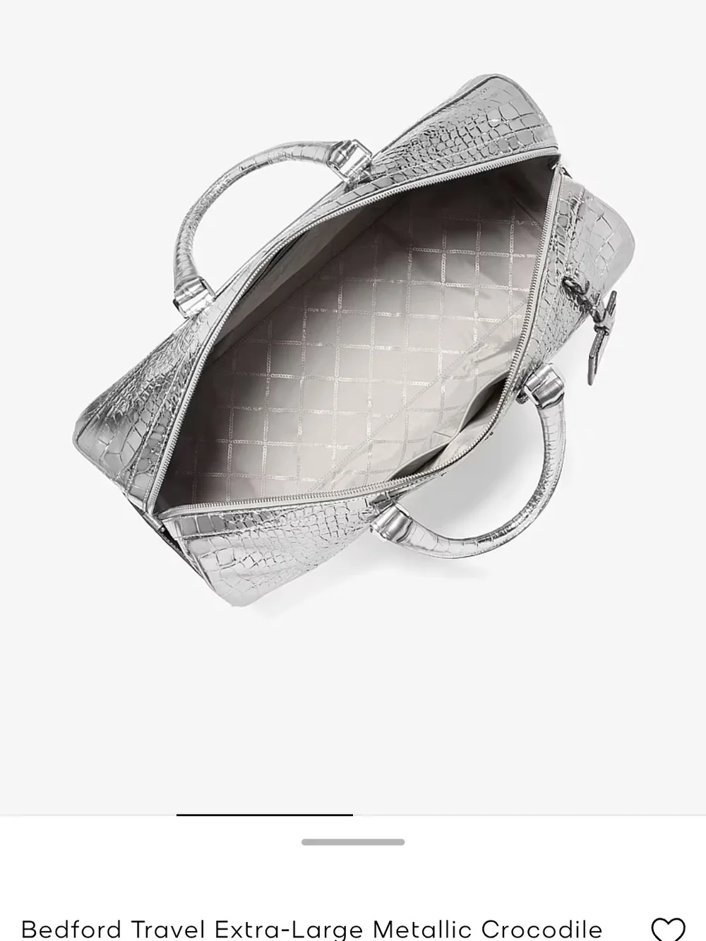 Michael Kores Bedford  Croc-Embossed Weekender - Metallic Silver